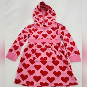 ❌SOLD❌Gap BabyGap 4T Velour Pink Red Heart Dress!